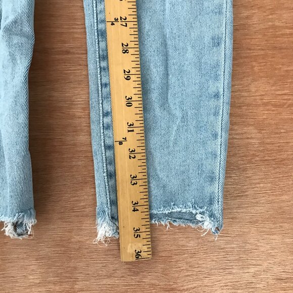 Monkey Ride Original Vintage Jean Women 13/31 Blue Mid Rise Distressed Destroyed - Picture 6 of 11